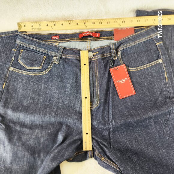 Size 19 x 37" Inseam Vigold Stretch Boot Jeans Tall Girls Dark Denim Vintage - Picture 7 of 10